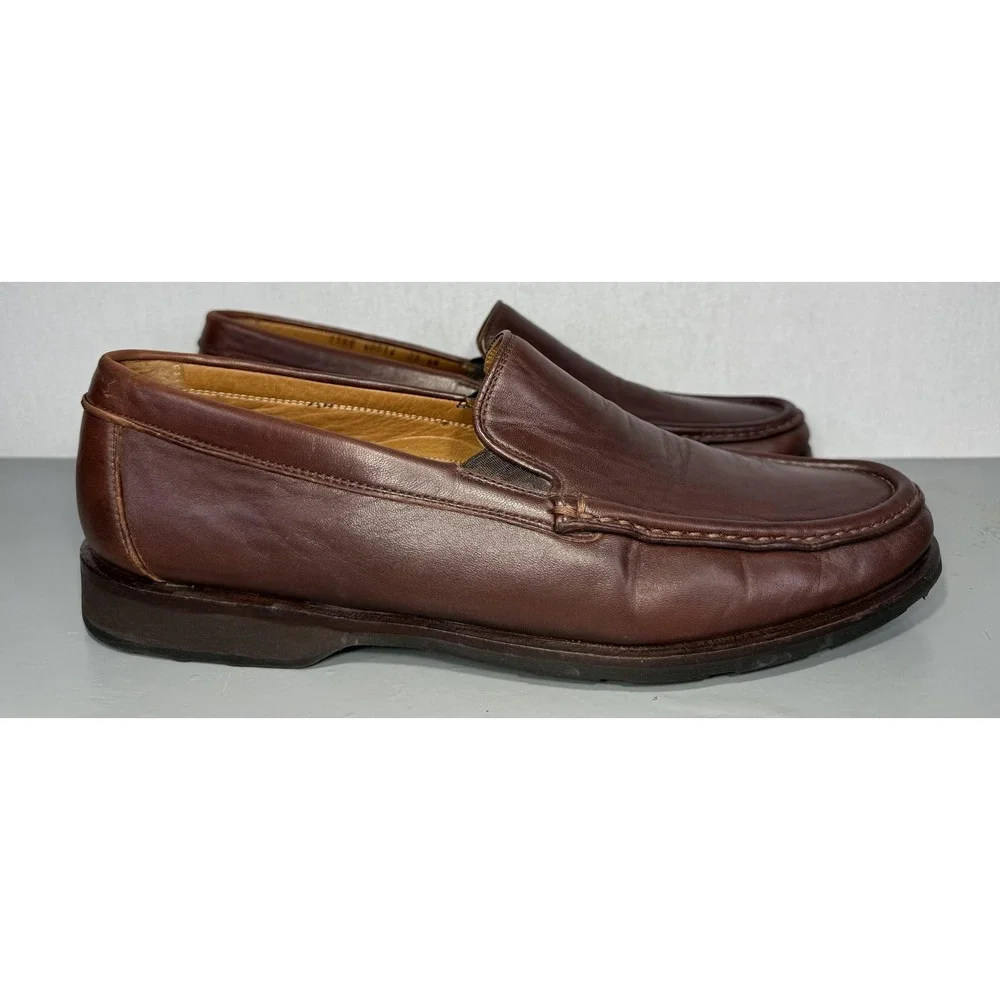Allen Edmonds Shoes Mens Size‎ 11.5 B Brown Ancona Leather Loafers Made Italy